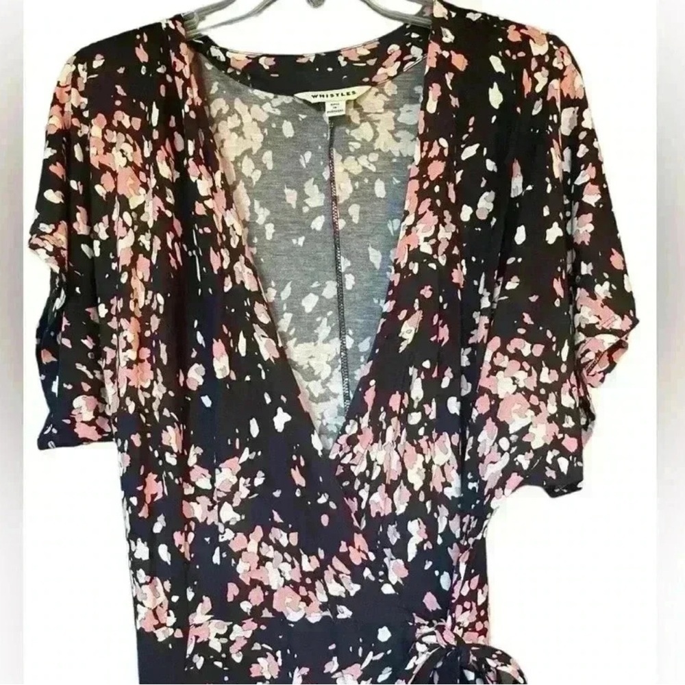 Whistles Jersey Wrap Short Sleeve Dress Size 8 - Picture 14 of 14